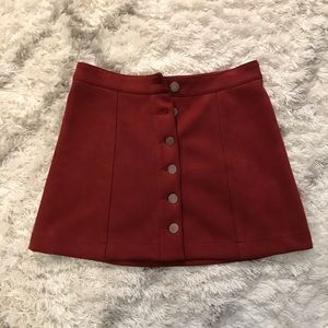 Red Button Down Skirt